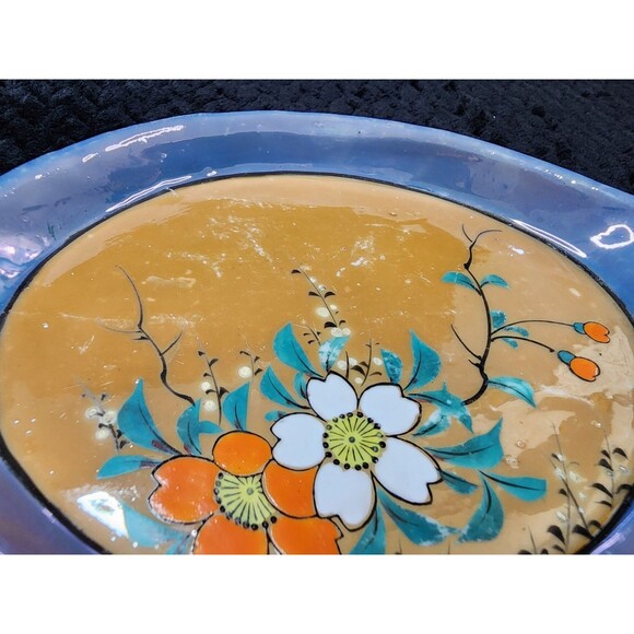 Vintage Japanese Lusterware Sauce Boat & Underplate (1920s–1940s) Hand Painted - Picture 6 of 10